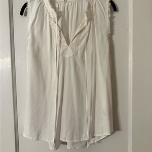 Bella Dahl Frayed Edge White Top